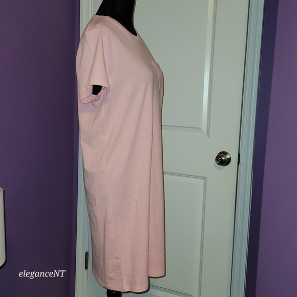 J Crew Short Sleeve Cool Pink T shirt Dress Re-Imagined Sz: Small NWT - Picture 4 of 8